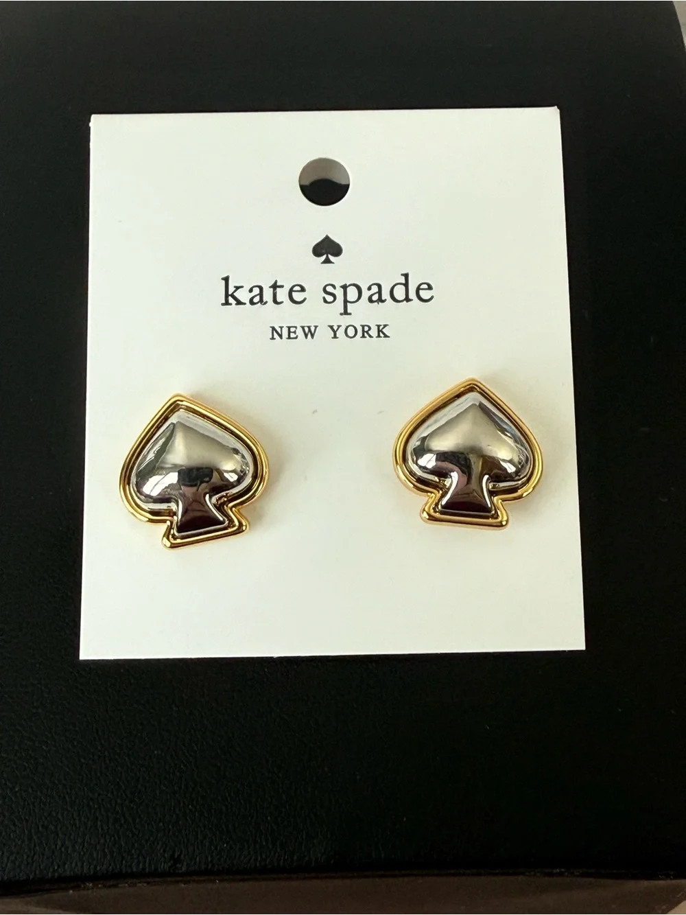 kate spade |♠️| Gold Plated Two-Tone Spade Stud Earrings | Sm/Med